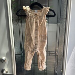 Carter's Tan and White Corduroy Jumpsuit